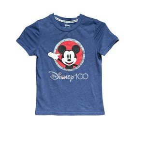 Disney Blue Mickey Mouse 100th Anniversary Tee kids size medium 7/8
